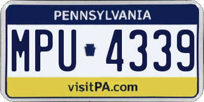 PA license plate MPU4339