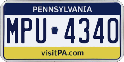 PA license plate MPU4340