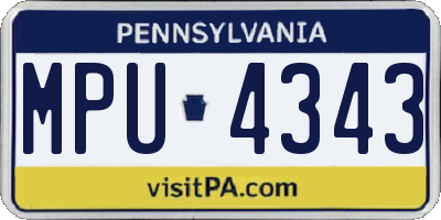 PA license plate MPU4343
