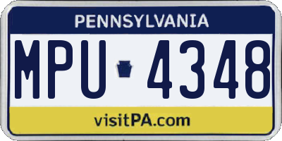 PA license plate MPU4348