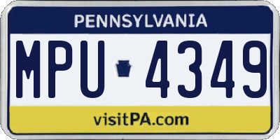 PA license plate MPU4349