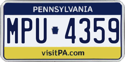 PA license plate MPU4359