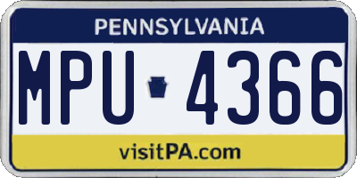 PA license plate MPU4366