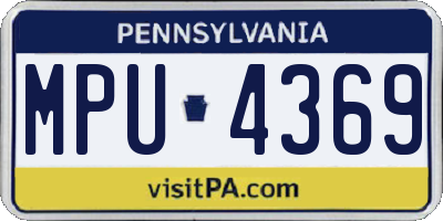 PA license plate MPU4369