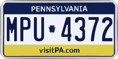 PA license plate MPU4372