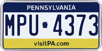 PA license plate MPU4373