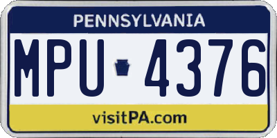 PA license plate MPU4376