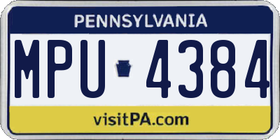 PA license plate MPU4384