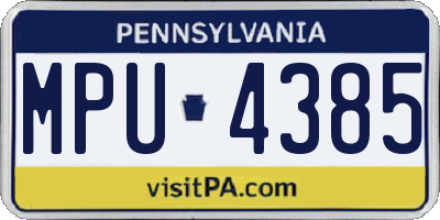 PA license plate MPU4385