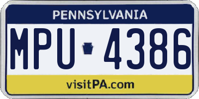PA license plate MPU4386
