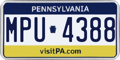 PA license plate MPU4388