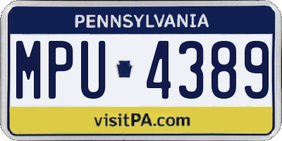 PA license plate MPU4389