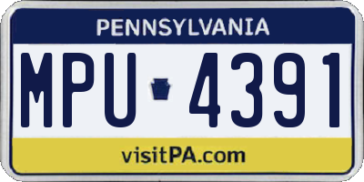 PA license plate MPU4391