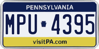 PA license plate MPU4395