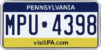 PA license plate MPU4398