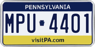 PA license plate MPU4401