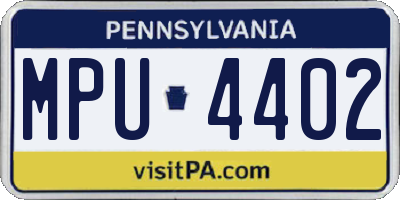 PA license plate MPU4402