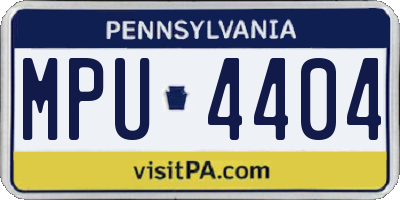 PA license plate MPU4404