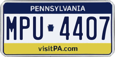 PA license plate MPU4407