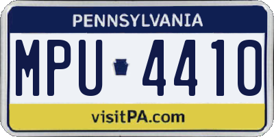 PA license plate MPU4410