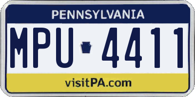PA license plate MPU4411