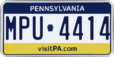 PA license plate MPU4414