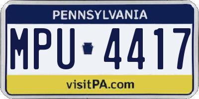 PA license plate MPU4417