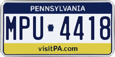 PA license plate MPU4418