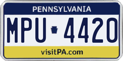PA license plate MPU4420