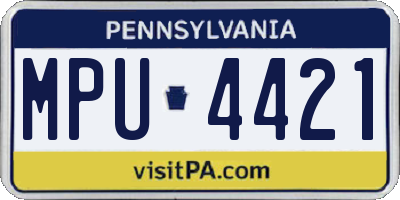 PA license plate MPU4421