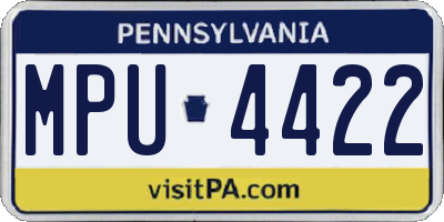 PA license plate MPU4422