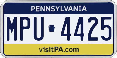 PA license plate MPU4425