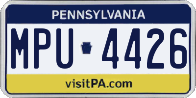 PA license plate MPU4426