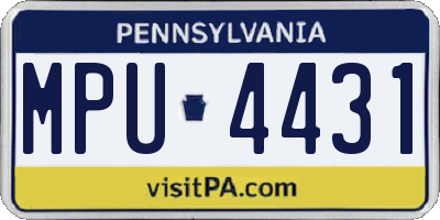 PA license plate MPU4431
