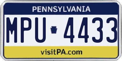 PA license plate MPU4433