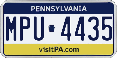 PA license plate MPU4435