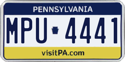 PA license plate MPU4441