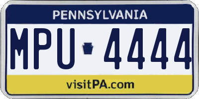 PA license plate MPU4444