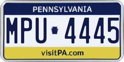 PA license plate MPU4445
