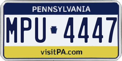 PA license plate MPU4447