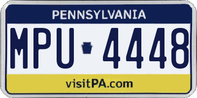 PA license plate MPU4448