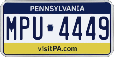 PA license plate MPU4449
