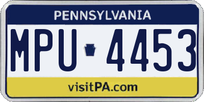 PA license plate MPU4453