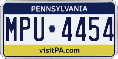 PA license plate MPU4454