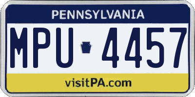 PA license plate MPU4457