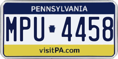 PA license plate MPU4458