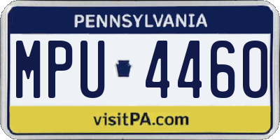 PA license plate MPU4460