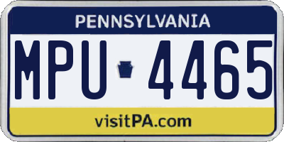 PA license plate MPU4465