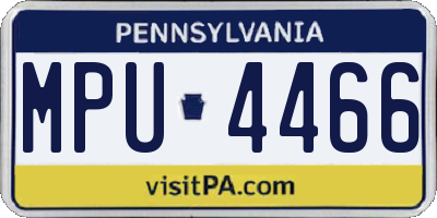 PA license plate MPU4466