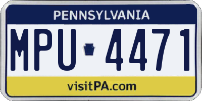 PA license plate MPU4471